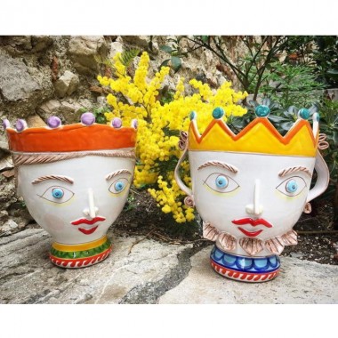 Testa di Paladino ceramiche de simone vasi siciliani TP187 Testa di Paladino ceramiche de simone vasi siciliani TP187